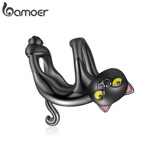 Bamoer Bead Bonito Gato Preto Pingente DIY Pulseira Colar Acessórios Para Presentes Femininos em Oferta na Shopee