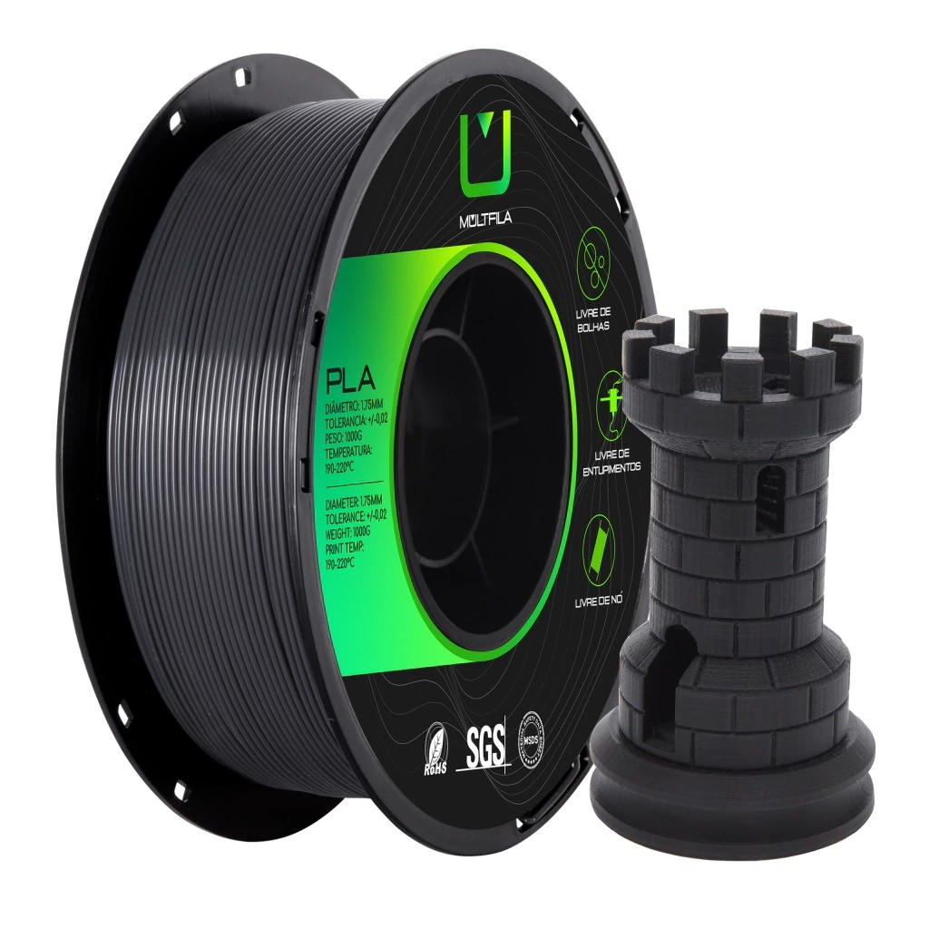 Filamento PLA 1kg Multfila Para Impressora 3D 1.75mm | Shopee Brasil