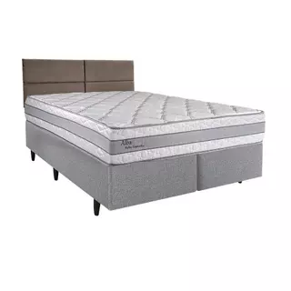 Cama Box com Cabeceira King Herval Alba com Molas Ensacadas, 65x193x203 cm em Oferta na Shopee