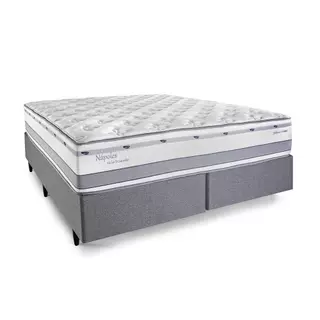 Cama Box Queen Herval Nápoles, Molas Ensacadas, 84x158x198 cm em Oferta na Shopee