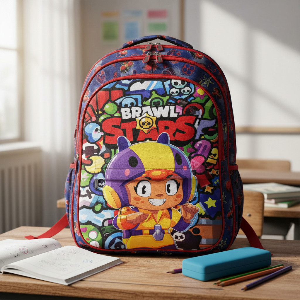 Mochila Costas Escolar Brawl Stars Relevo Infantil Juvenil | Shopee Brasil