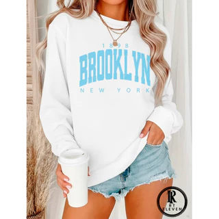 Moletom Careca 1898 Brooklyn Gola Redonda Casaco Feminino Masculino Flanelado Unissex Inverno Frio Algodão Blusão Art