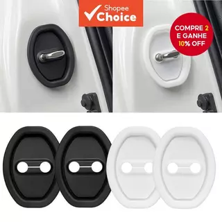 Capa de Trava de Porta de Carro 4pcs Silenciosa Antiferrugem Acessórios de Silicone Peças de Modificação Interior em Oferta na Shopee