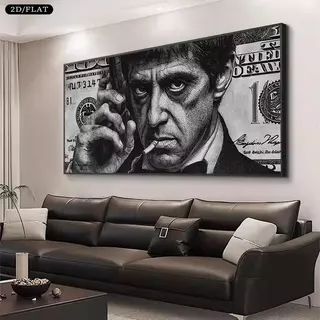 Quadro Decorativo Scarface Al Pacino Nota de Dólar