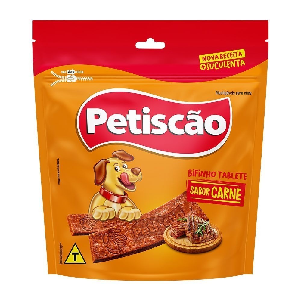Bifinho Mastigável Tablete Sabor Carne da Petiscão 250g em Oferta na Shopee