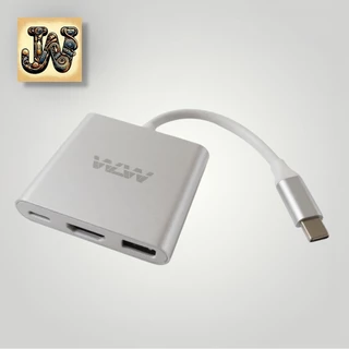 Adaptador USB-C para HDMI + USB 3.0 + PD – WLW – 4K / Multifunções