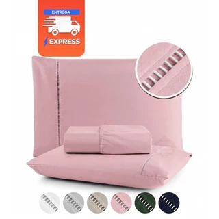 Jogo de Lençol 400 Fios Toque Acetinado Para Cama Box, Solteiro, Casal, Queen e King C/Ponto Palito em Oferta na Shopee