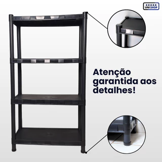 Estante Prateleira Modular Multiuso Organizadora Plástico Com 4 Prateleiras Reforçado - COM PEZINHOS em Oferta na Shopee