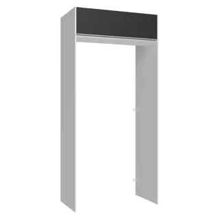 Porta-Geladeira 103 cm 1 Porta Basculante Branco/Preto Glamy Madesa em Oferta na Shopee