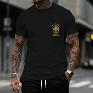 CAMISETA MASCULINA BRASIL COPA DO MUNDO ESPORTIVO CASUAL CONFORTAVEL 100% ALGODÃO em Oferta na Shopee