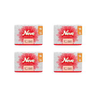 Papel Higiênico Neve Folha Dupla 16 Rolos - Fardo 4x16 em Oferta na Shopee