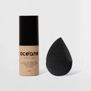 Kit Base Líquida 110f + Esponja de Maquiagem Océane Edition (2 Produtos) em Oferta na Shopee