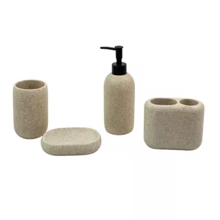 Kit Banheiro Porta Escova dente E Saboneteira 4 Pçs - Oikos em Oferta na Shopee