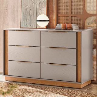 Cômoda 6 Gavetas Demóbile Giardino MDP Pintura UV Corrediças Telescópicas Puxadores ABS em Oferta na Shopee