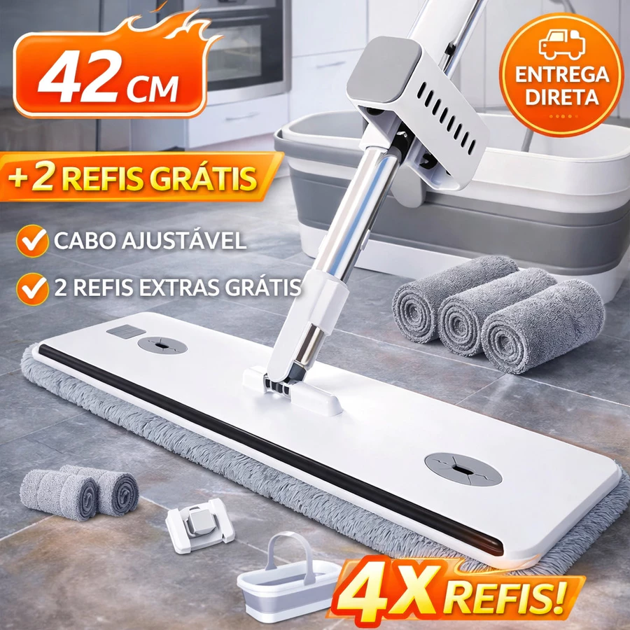 Mop Profissional 42cm com refis de microfibra