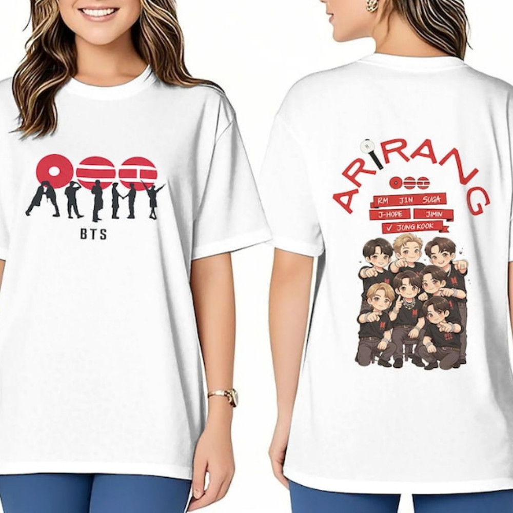 BTS S/S T-SHIRT (WT_L) ホワイト Camiseta Feminina Masculina Estampa B.T.S Turnê BTS ARMY Jersey