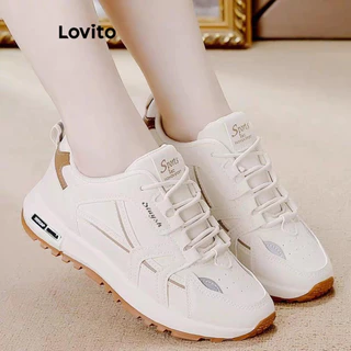 Lovito Tenis Esportivo Sporty couro respirável moderno versátil leve Corrida Estudantes Pickleball Mulheres LFA55315 em Oferta na Shopee