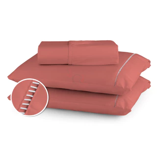 Jogo de Lençol Cama Casal Queen King Solteiro Berço 400 Fios Micropercal Com Fronha em Ponto Palito em Oferta na Shopee