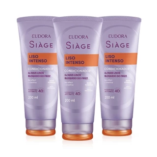 Combo Condicionador Siàge Liso Intenso 3x 200ml em Oferta na Shopee