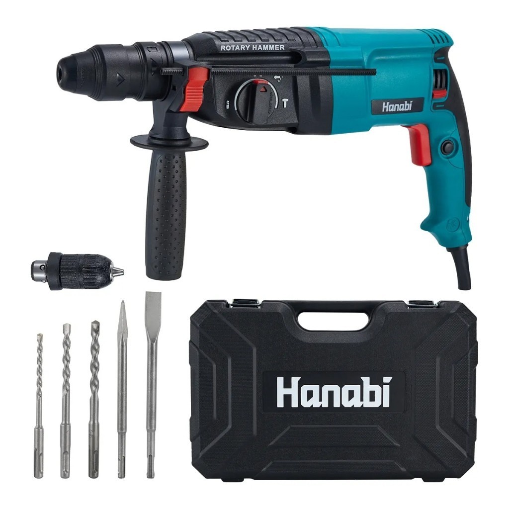【Hanabi】 Martelete Rotativo Rompedor Perfurador 1300W SDS Profisisonal Hanabi Furadeira de Impacto 26mm