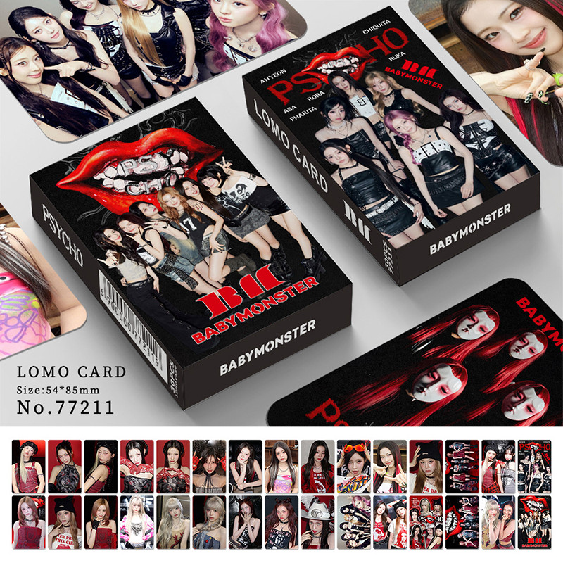 30 Unidades/Caixa BABYMONSTER Photocards PSYCHO KPOP LOMO Cartão