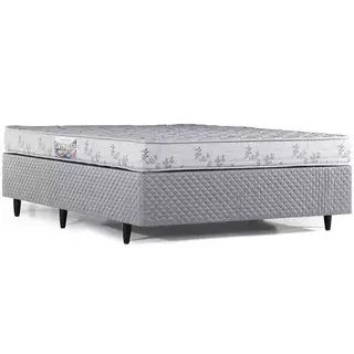 Cama Box Casal Herval Cannes, Espuma D33, 56x138x188 cm em Oferta na Shopee