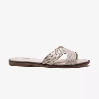 Rasteira Feminina Lunna Couro Off White em Oferta na Shopee
