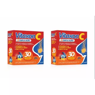 Vitaxon Tripla Ação Vitamina C, D & Zinco Airela 30 Comprimidos - Kit 2 Un