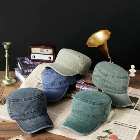 Boné Quepe Masculino Estilo Militar Liso Ajustável Fivela