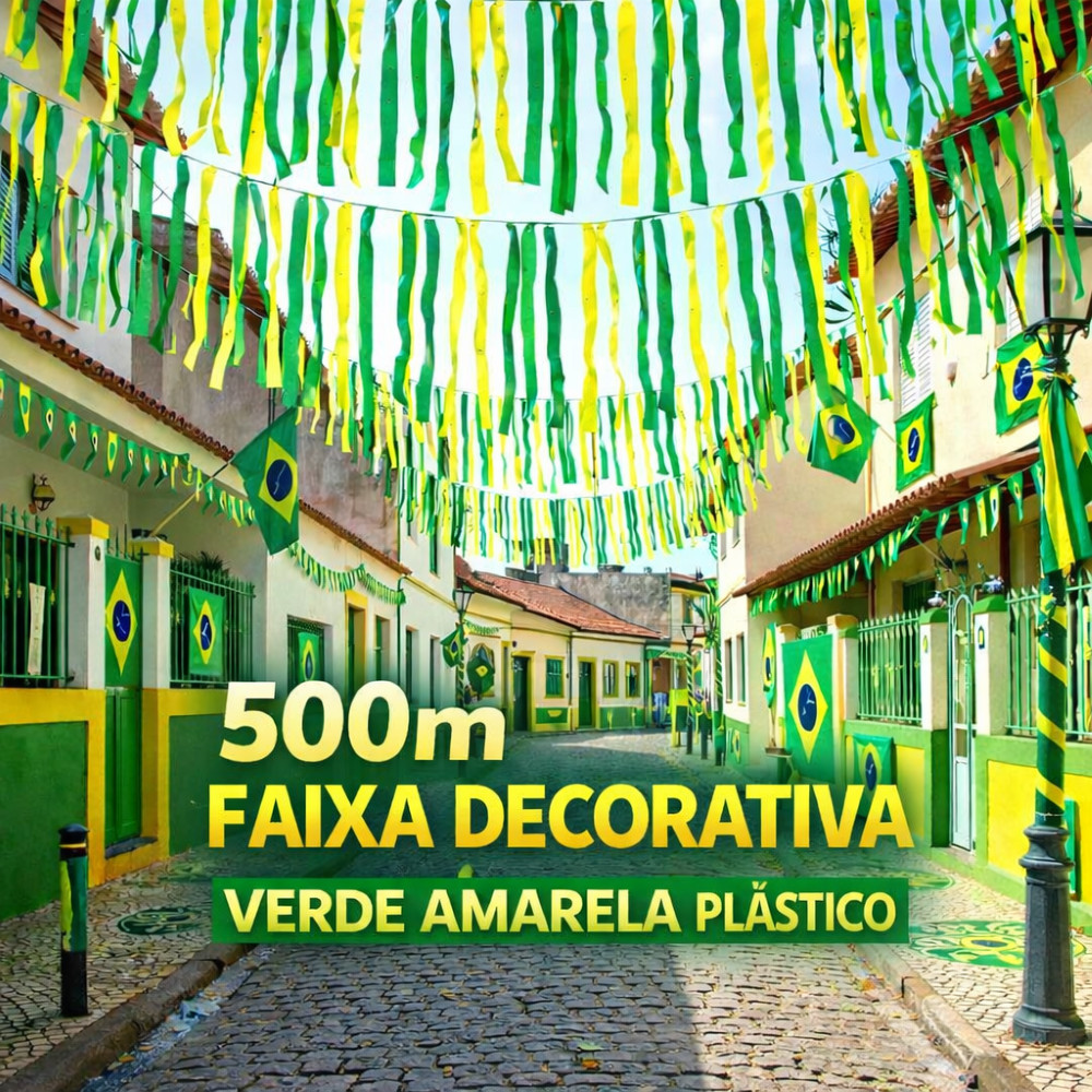 500m Fita Decorativa Faixa Do Brasil Verde e Amarela Rabiola 10mts Decoração Copa Do Mundo em Oferta na Shopee