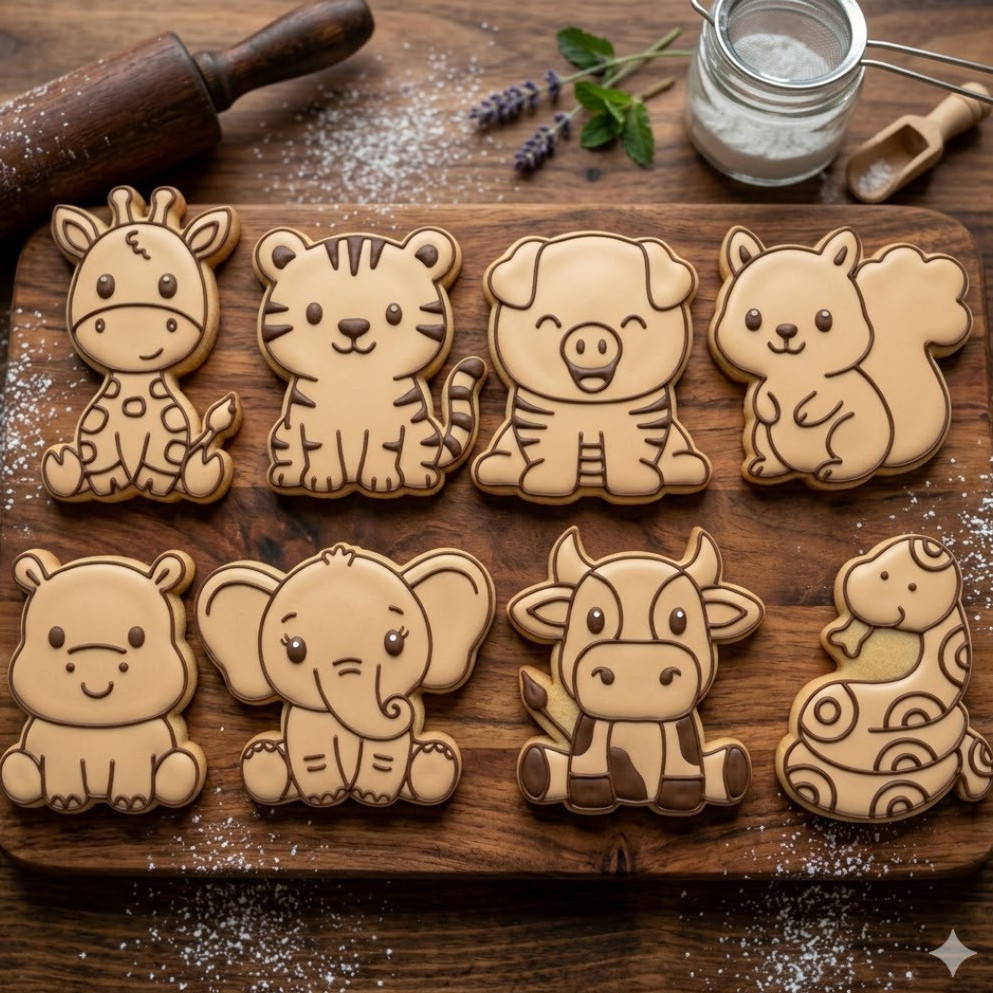 kit 8 cortador para biscoitos, pasta americana e outros Anim
