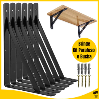 Suportes Mão Francesa Preta 29cm/23cm/19cm Canto Tábua Cantoneira Reforçada Imediato - BP em Oferta na Shopee