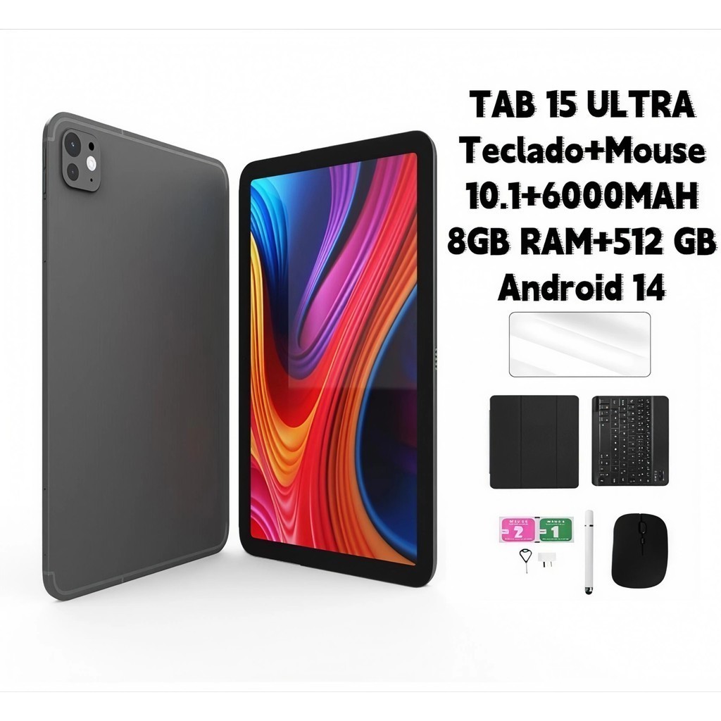 Tablet 15 ultra Android 14 6000mah 10.1 12GB+512GB Wifi com chip