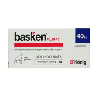 Vermífugo Basken Plus 40 P/ Cães e Gatos 10Kg cx C/ 4 comp. em Oferta na Shopee
