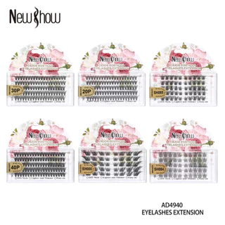 New Show Cílios Tufos Sem Nó  DIY 12P/20P/30P/40P/SH076/SR116 EYELASH Extensão de Cilios Alongamento em Oferta na Shopee