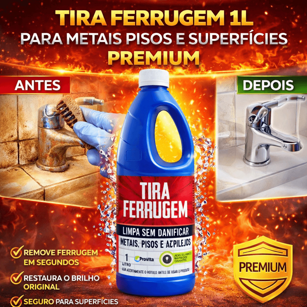 Tira Ferrugem 1L Pro Vita Super Premium Removedor de Ferrugem Potente ...