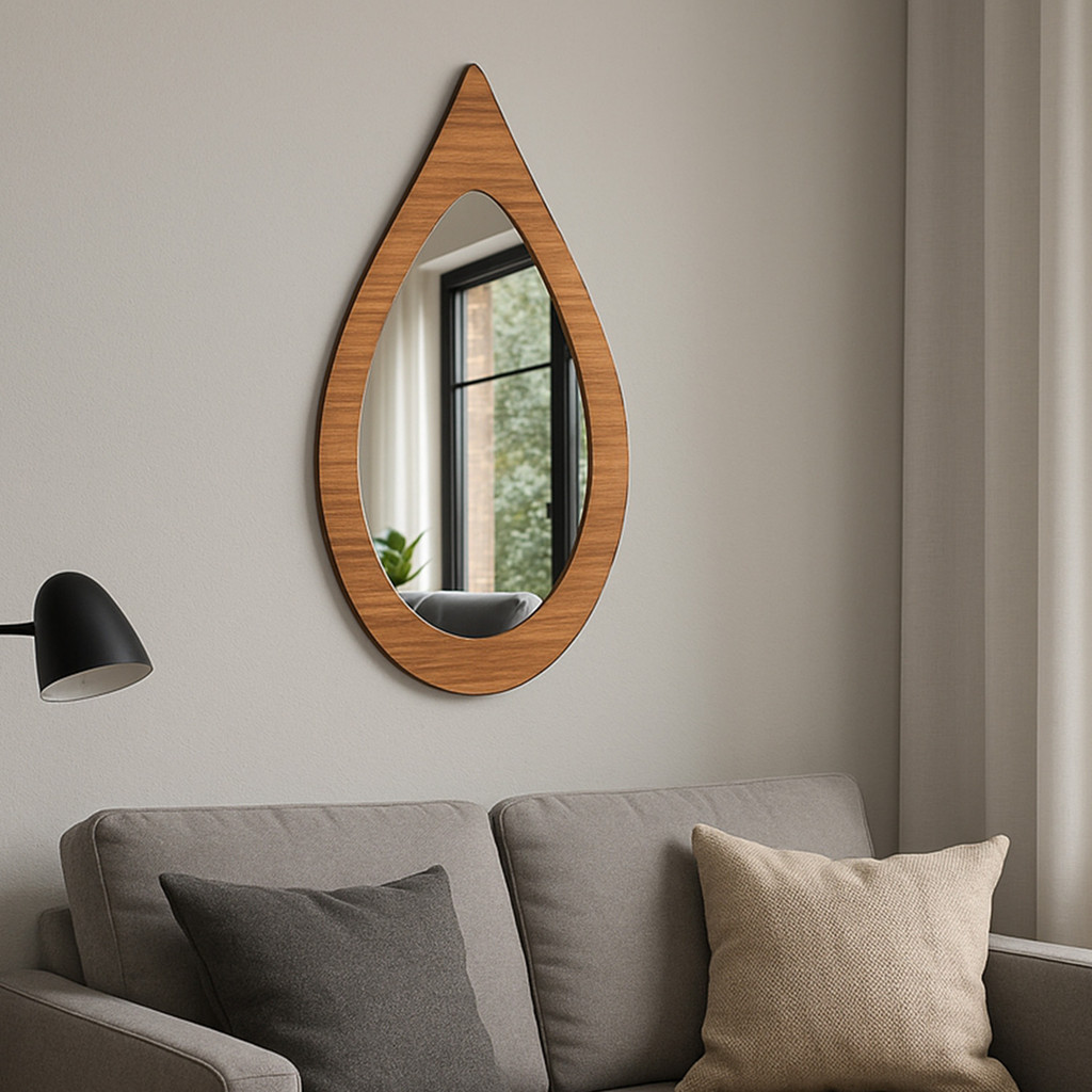 Espelho de Parede Decorativo Formato Gota para Sala Quarto Escritório ...