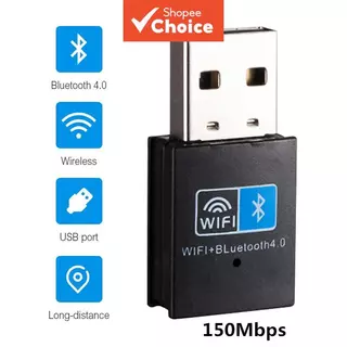 Adaptador USB Mini Sem Fio WiFi Bluetooth V4.0 150Mbps Sem Driver para PC Laptop Windows 7 8 em Oferta na Shopee