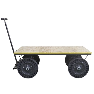 Carro plataforma c/ tampo em madeira cap. de 300 kg Lynus em Oferta na Shopee