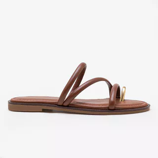 Rasteira Feminina Lunna Metal Marrom em Oferta na Shopee