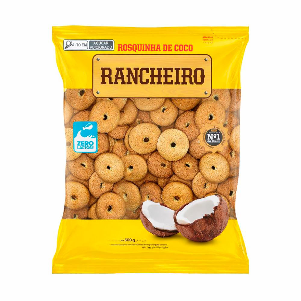 Rosquinhas Rancheiro Sabor Coco 500g | Shopee Brasil