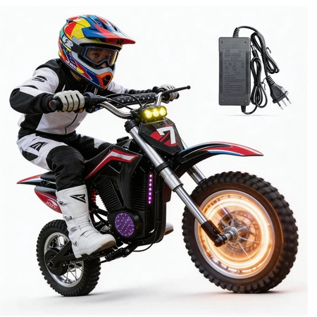 Moto Cross Elétrica Infantil 350W 3 Velocidades, Freio Hidráulico Luzes LED Bateria 36V/4.0Ah Pneu 12" Crianças 8+ | Shopee Brasil