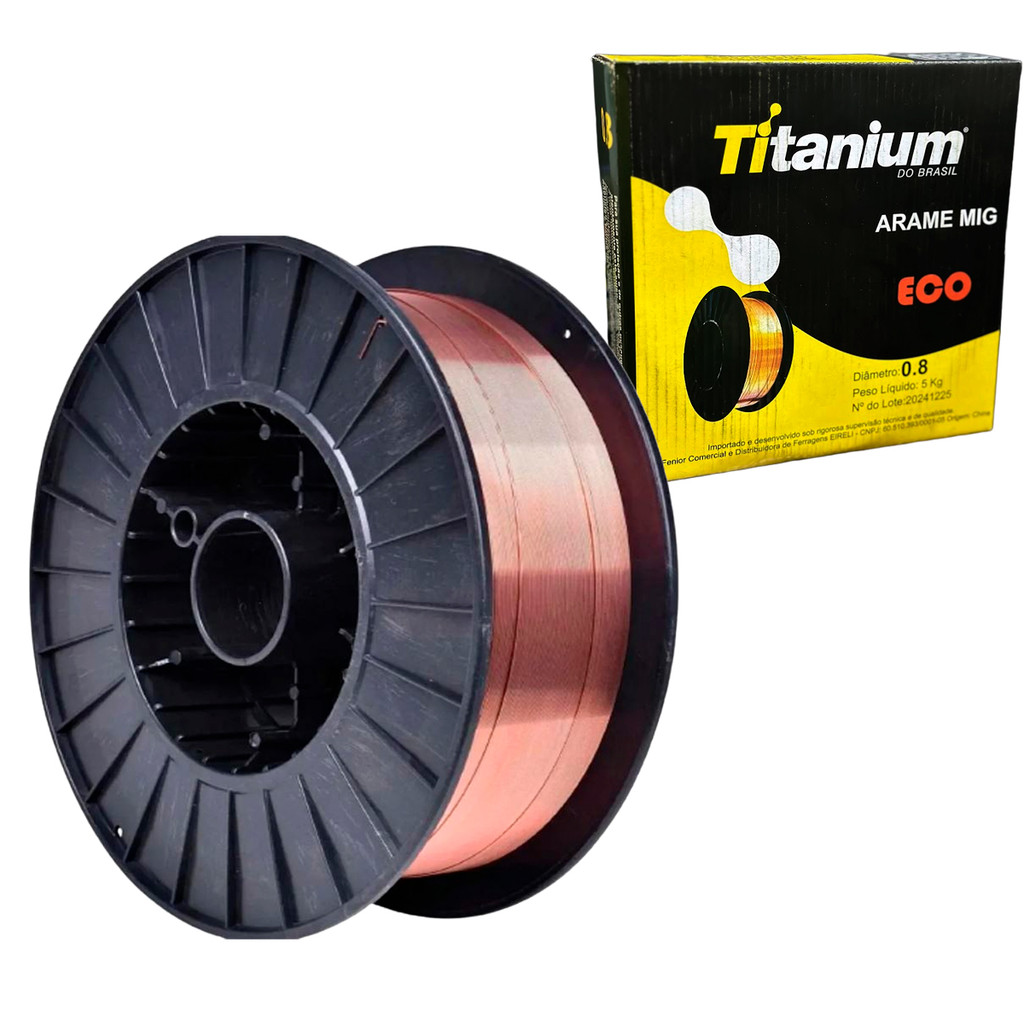 Arame de Solda MIG 0,80mm Rolo 5kg Titanium Platina | Shopee Brasil