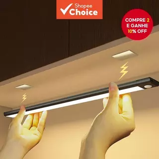 3 Cores Led Luz De Armário USB Tipo C Recarregável Sensor De Movimento Lâmpada Para De Cozinha
