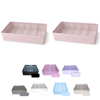 Kit com 2 Caixas Organizadora Tampa Transparente com Divisórias em Acrílico Grande Diversas cores em Oferta na Shopee