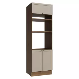 Torre Quente 70 cm 3 Portas Rustic/Crema Vik Madesa em Oferta na Shopee