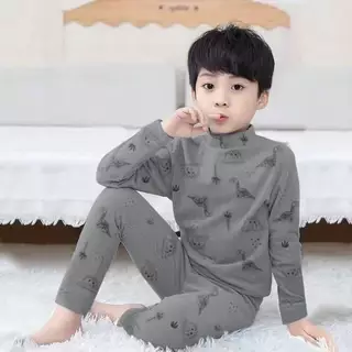 W inverno crianças alemão veludo quente pijamas conjunto bebê meninos meninas camisas de fundo escovado roupas para casa em Oferta na Shopee