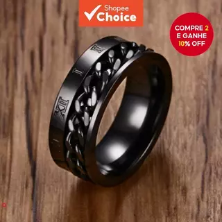 Anel De Corrente Giratório De Aço Inoxidável De 8 Mm , Pulseira De Meditação Com Numerais Romanos , Joias Masculinas em Oferta na Shopee