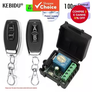 433Mhz Interruptor Sem Fio DC 12V RF Transmissor Receptor De Relé Para Fechadura Eletromagnética De Porta em Oferta na Shopee