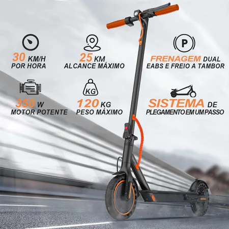 Patinete30S elétrico para adultos dobrável 350 watts dupla voltagem 36 volts